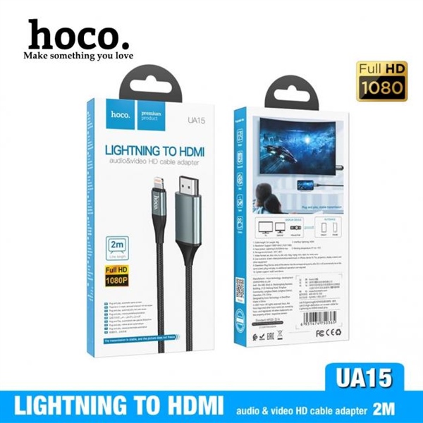 Cáp chuyển đổi Hoco Lightning-HDMI UA15 2m - Mobile Sài Gòn